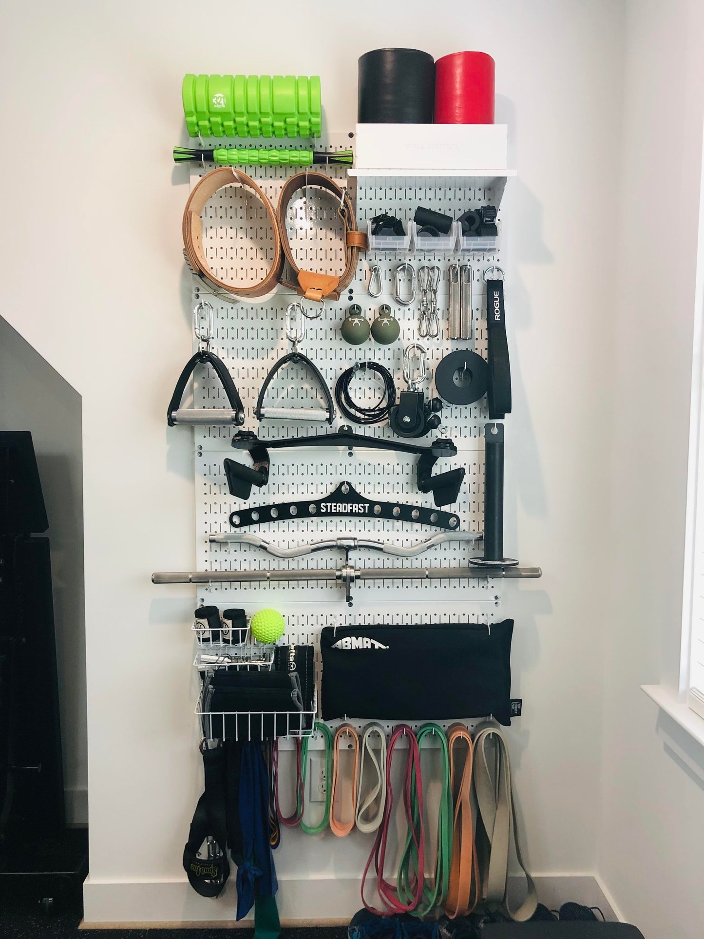 16in x 32in Horizontal Pink Metal Pegboard Tool Board Panel