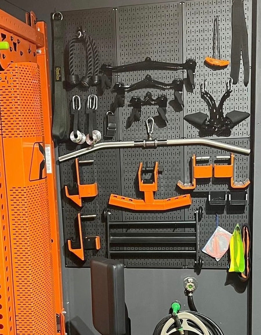 Signature Series Stealth Black Textured Matte Metal Pegboard Panel - Vertical 32in x 16in