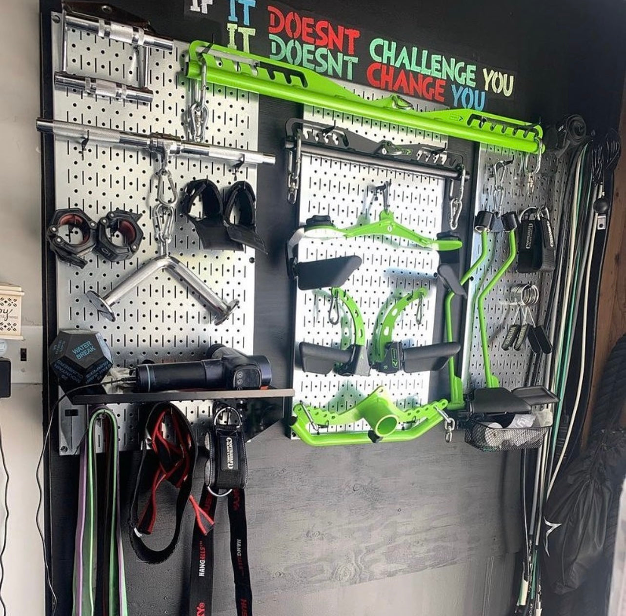 32in x 16in Galvanized Metal Pegboard Panel - Metallic