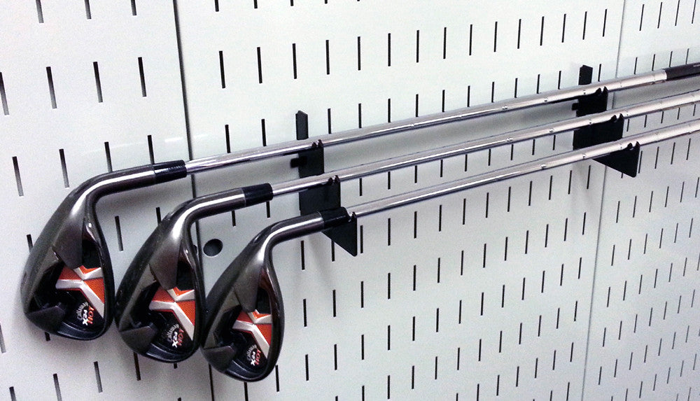 Hang Golf Clubs on Pegboard Golf Club Wall Rack