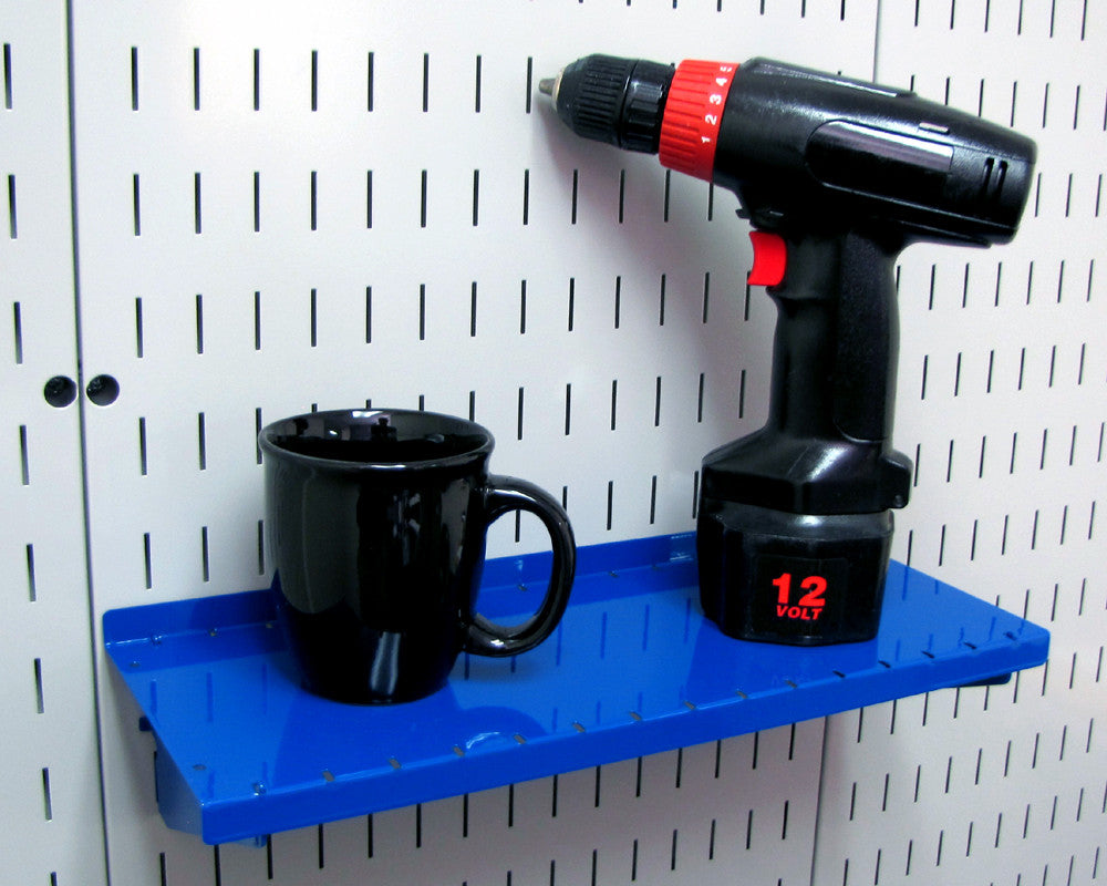Blue Pegboard Shelf