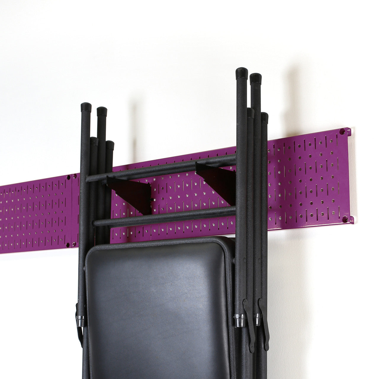 Painted Purple Pegboard Storage Rack