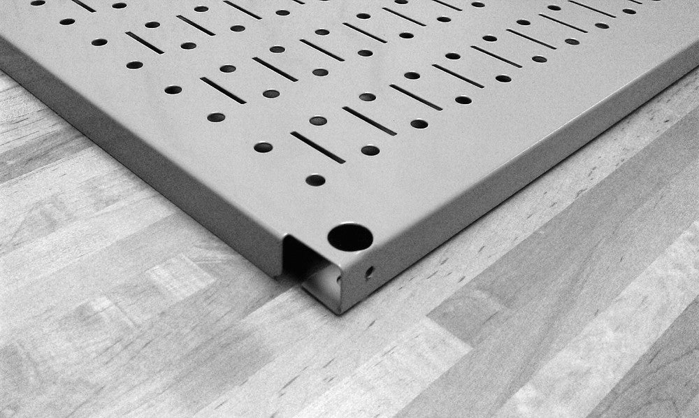 Pegboards with mounting flange predrilled mounting holes