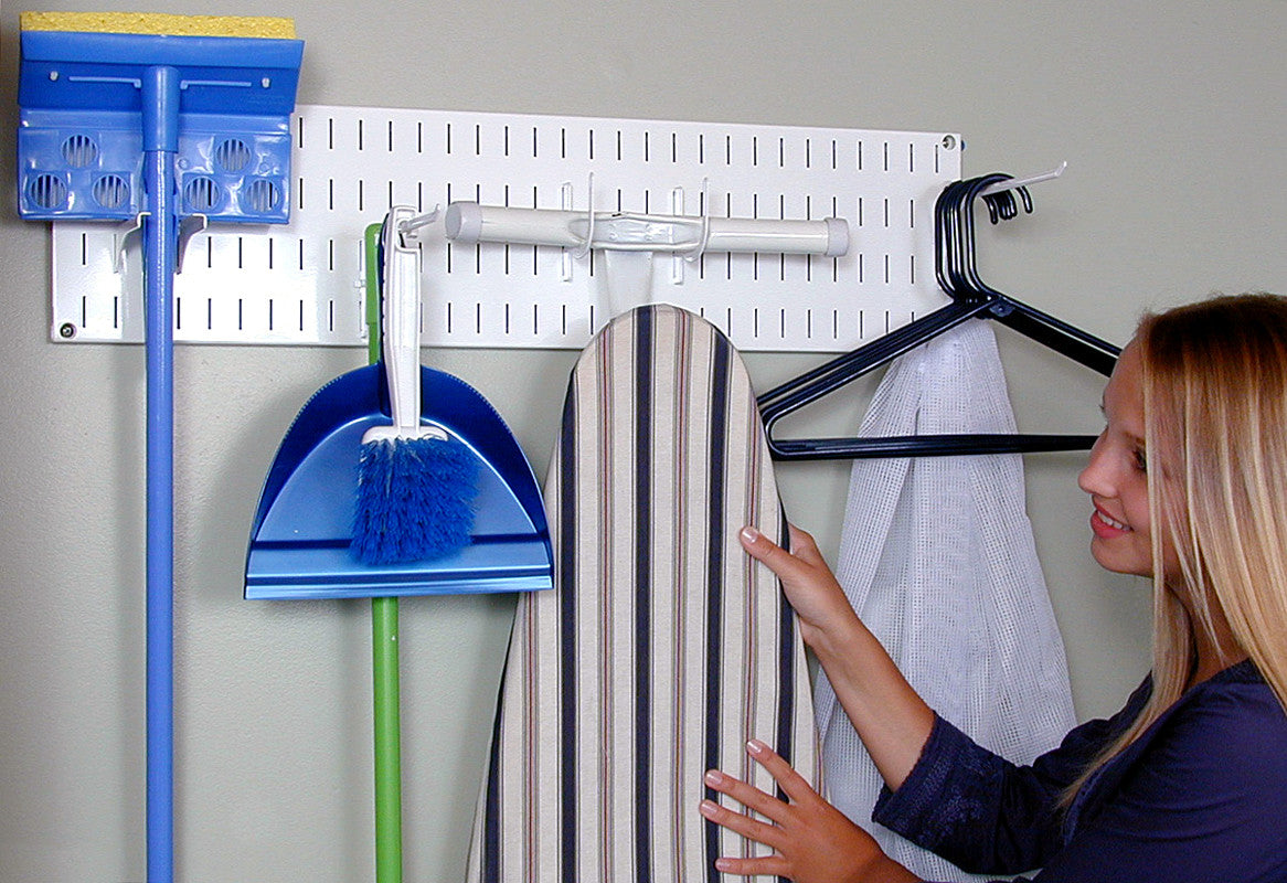 Wall Storage Panel with Slots for Laundry Room Organization