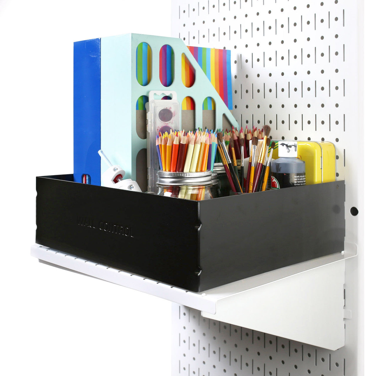 Shelf Guard and Wall Containment Stabilizing Bracket