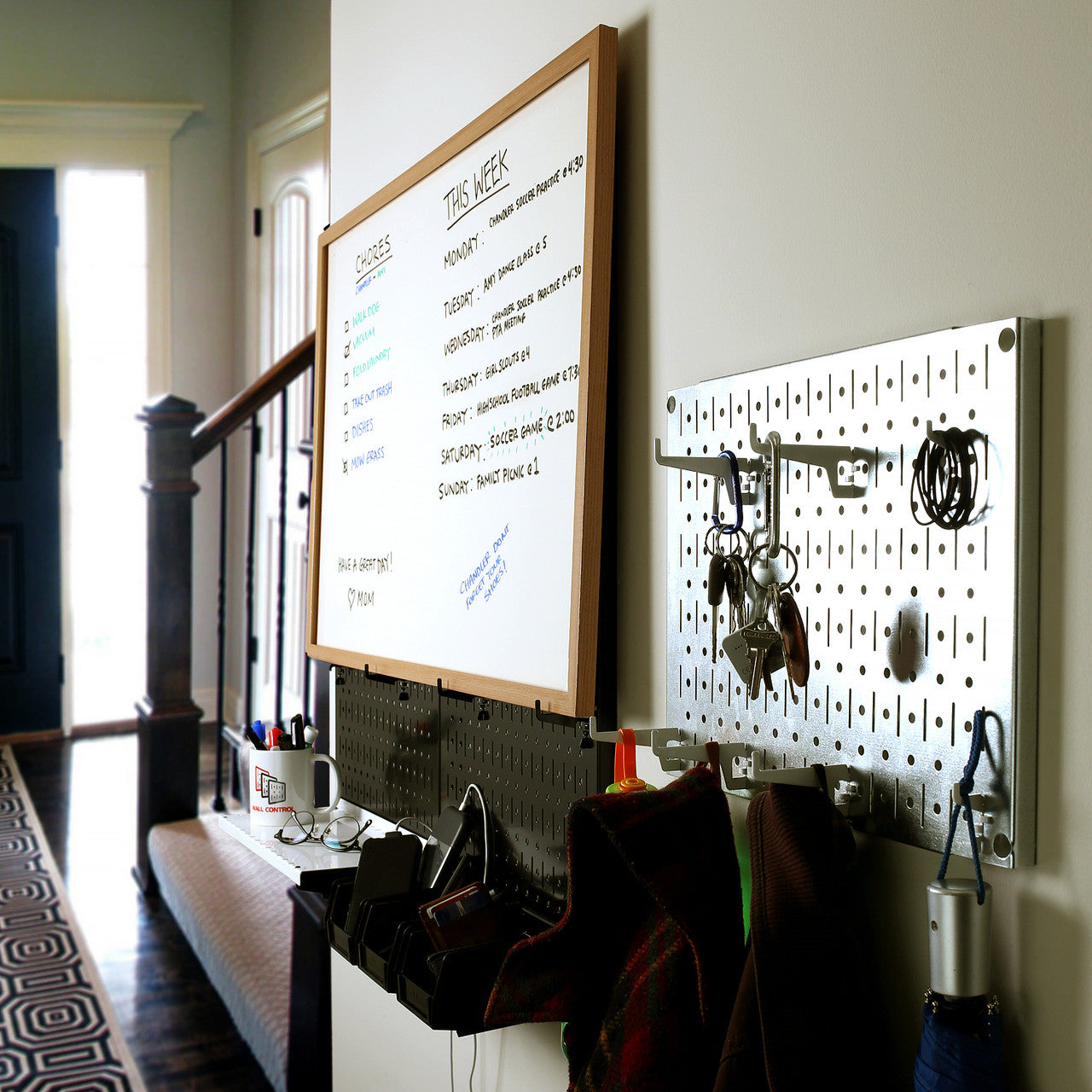 Fun Size Gym Pegboard Panel in Home