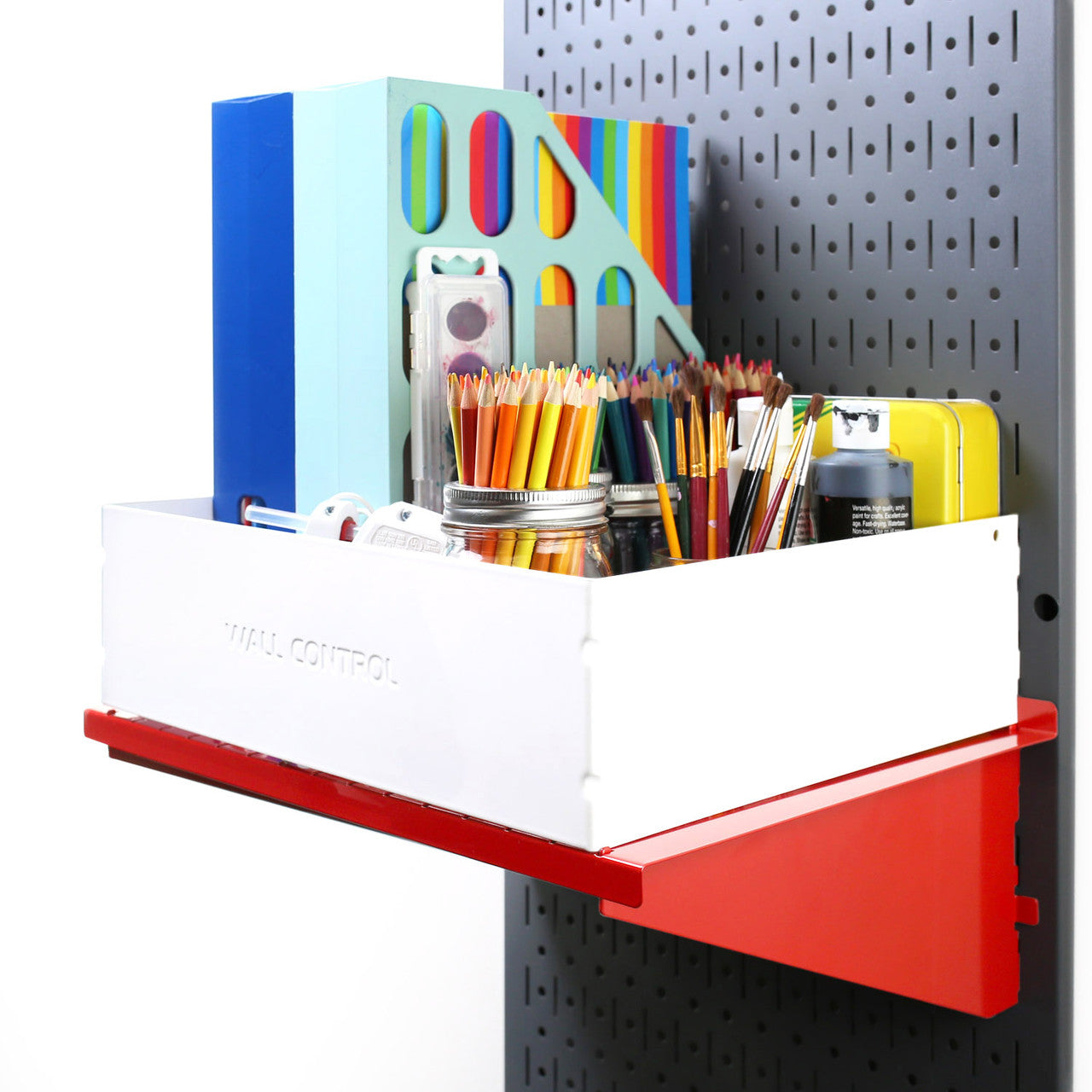 Gym Pegboard container for shelves