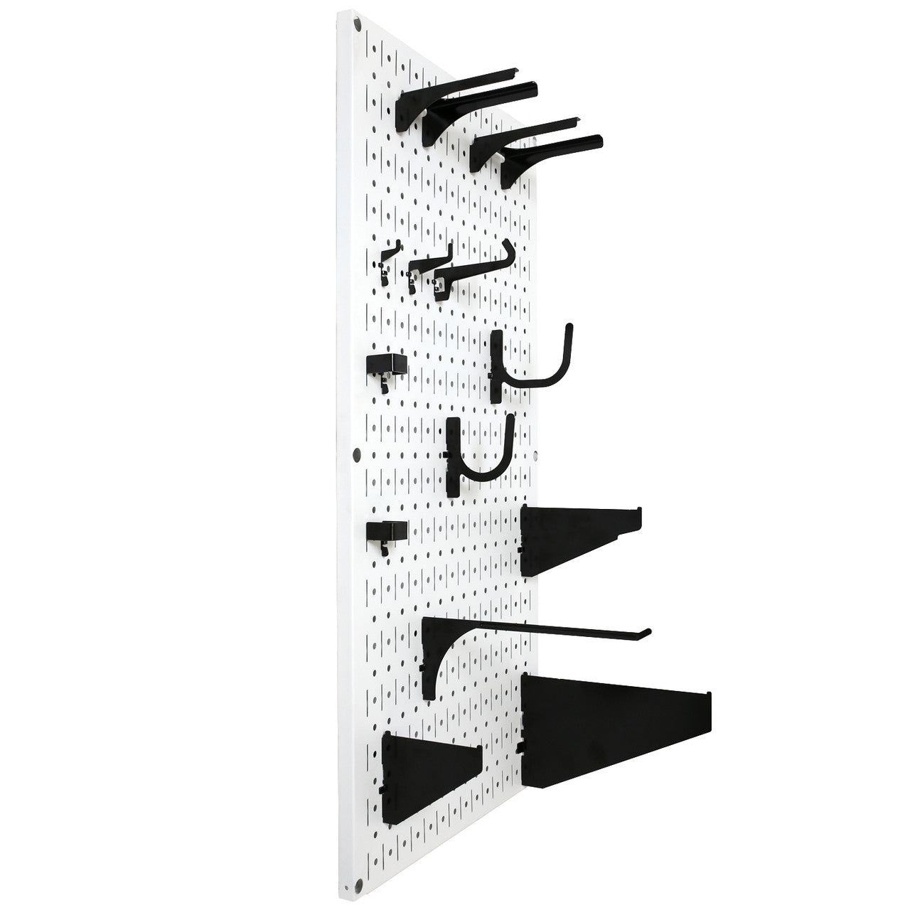 Gym Pegboard Matte White Peg Board with Peg Hooks and Accessories