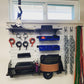 Gym Pegboard Shelves