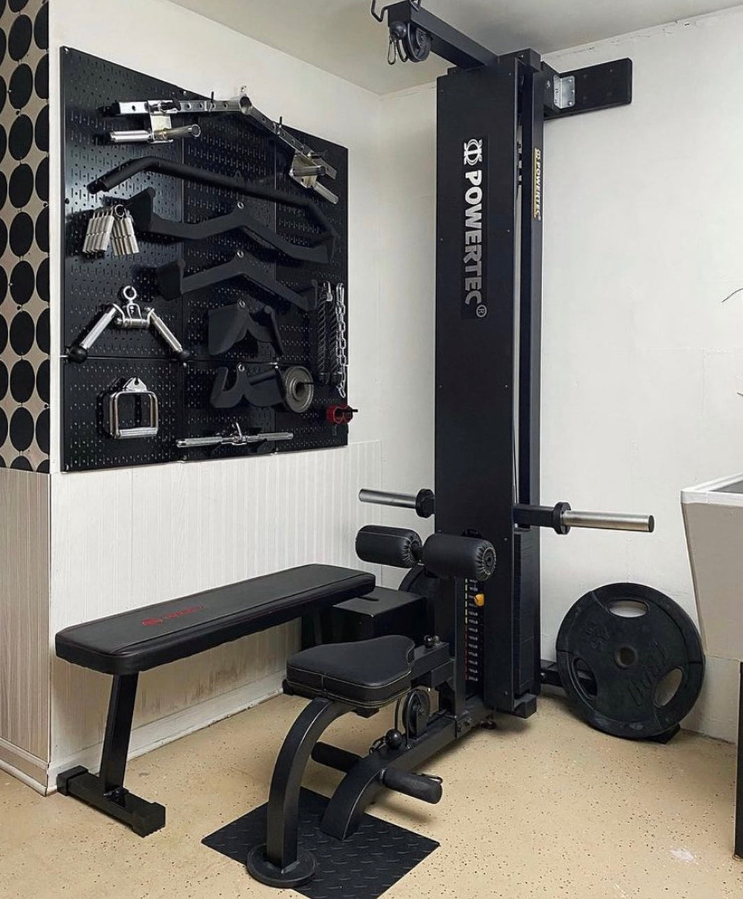 Gym Pegboard for Home Garage Gym Equipment Storage