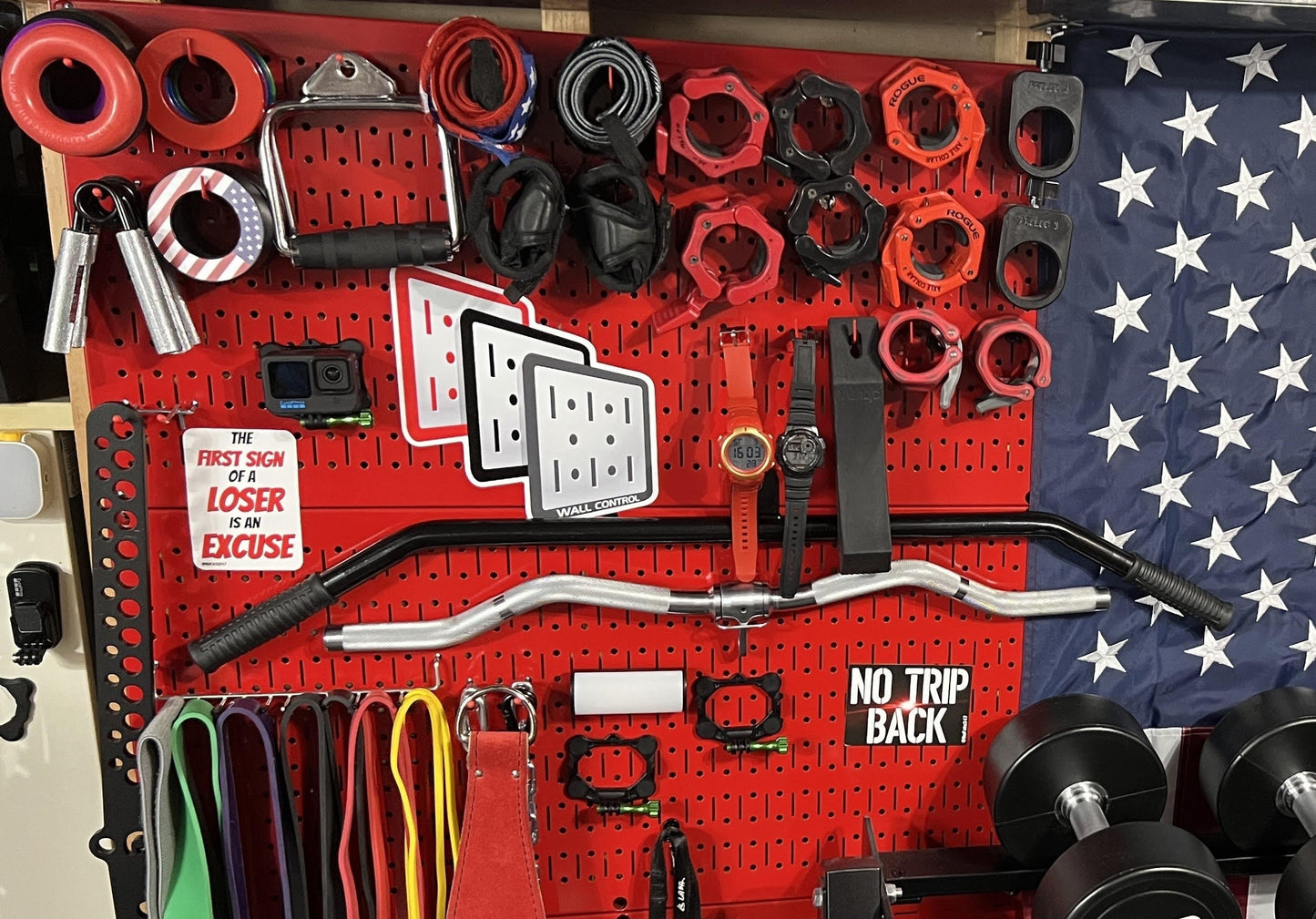 16in x 32in Horizontal Red Metal Pegboard Tool Board Panel