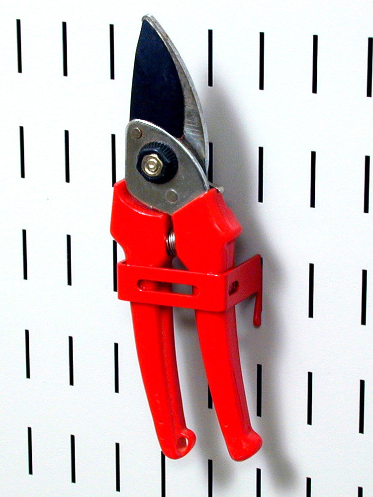 Pegboard Clip for Pruning Sheers on Pegboard Bracket