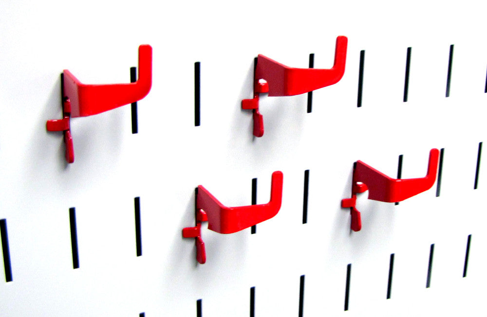 Red Slotted Pegboard Hooks