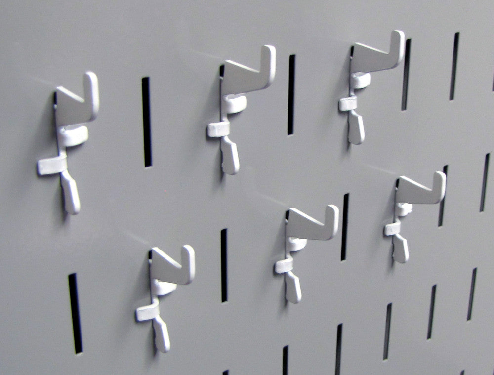 White Gym Pegboard Hooks