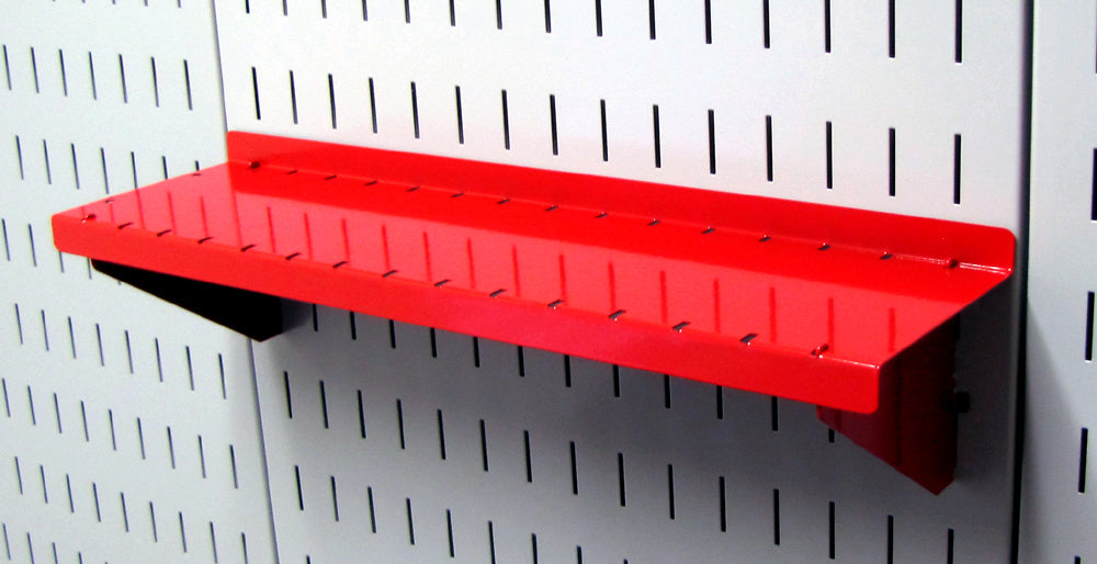 4in Deep Slotted Metal Pegboard Shelf Assembly - ASM-SH-1604