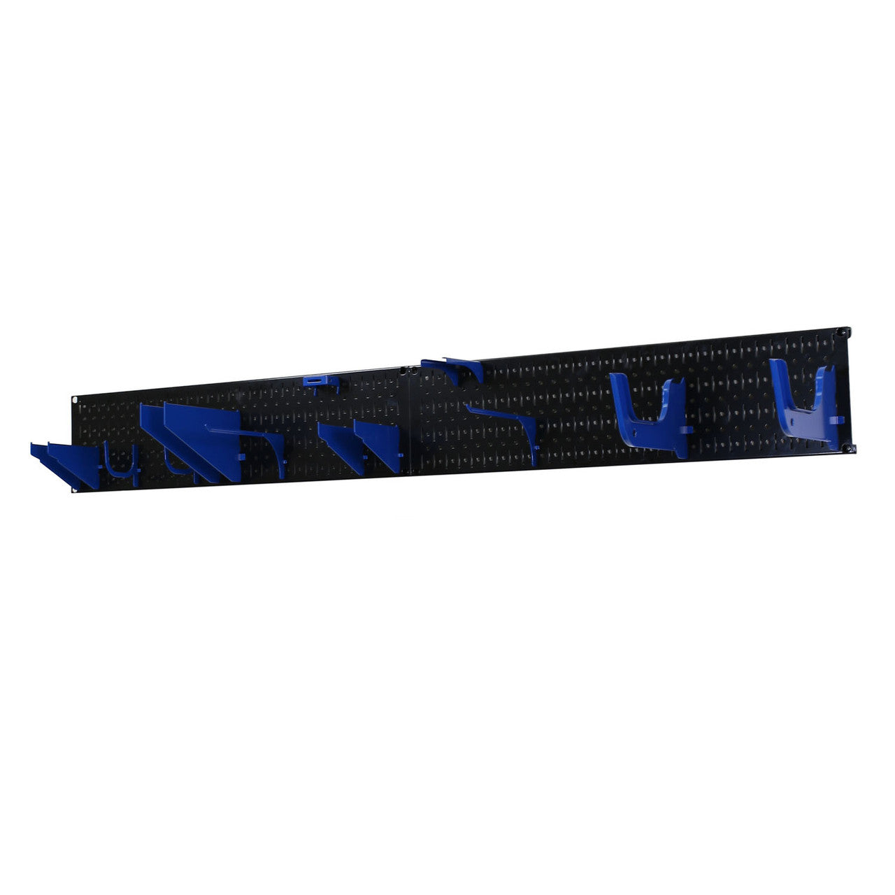 Metal Black Pegboard with Blue Tool Peg Hooks