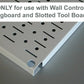 Pegboard that Accepts Slotted Peg Hook Accessories