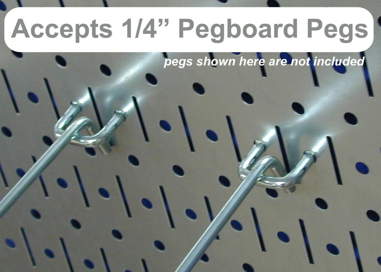 Grey Garage Storage Pegboard Accepts 1/4 Inch Round Pegboard Pegs
