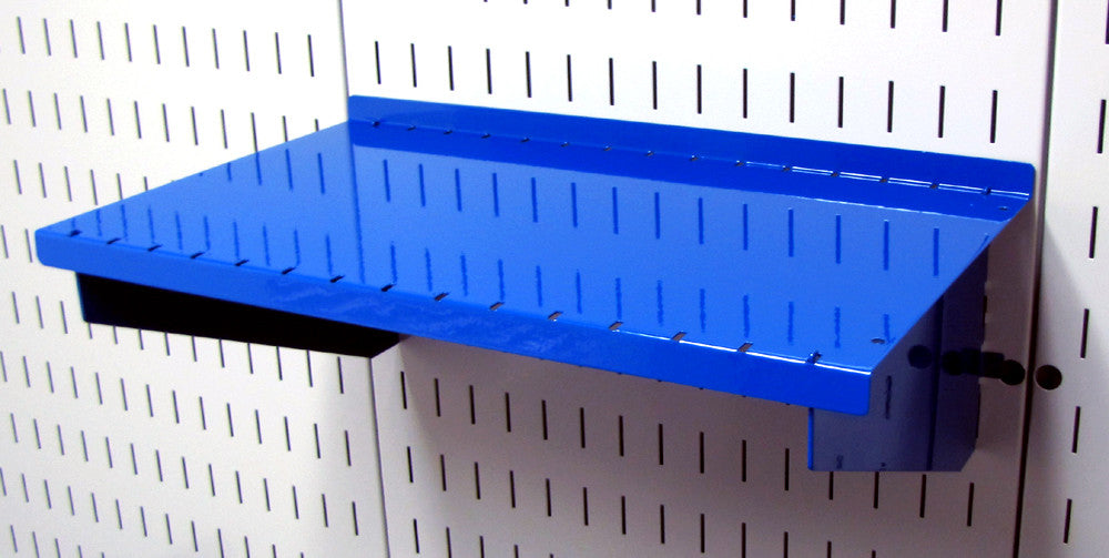 Blue Peg Board Shelf