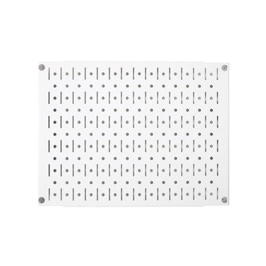 12in x 16in White Metal Pegboard Tile Fun Size Panel