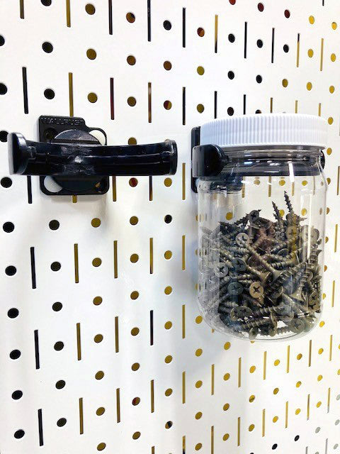 Pegboard Hardware Nuts Bolts Storage Jars by Wallwerx for Gym Pegboard