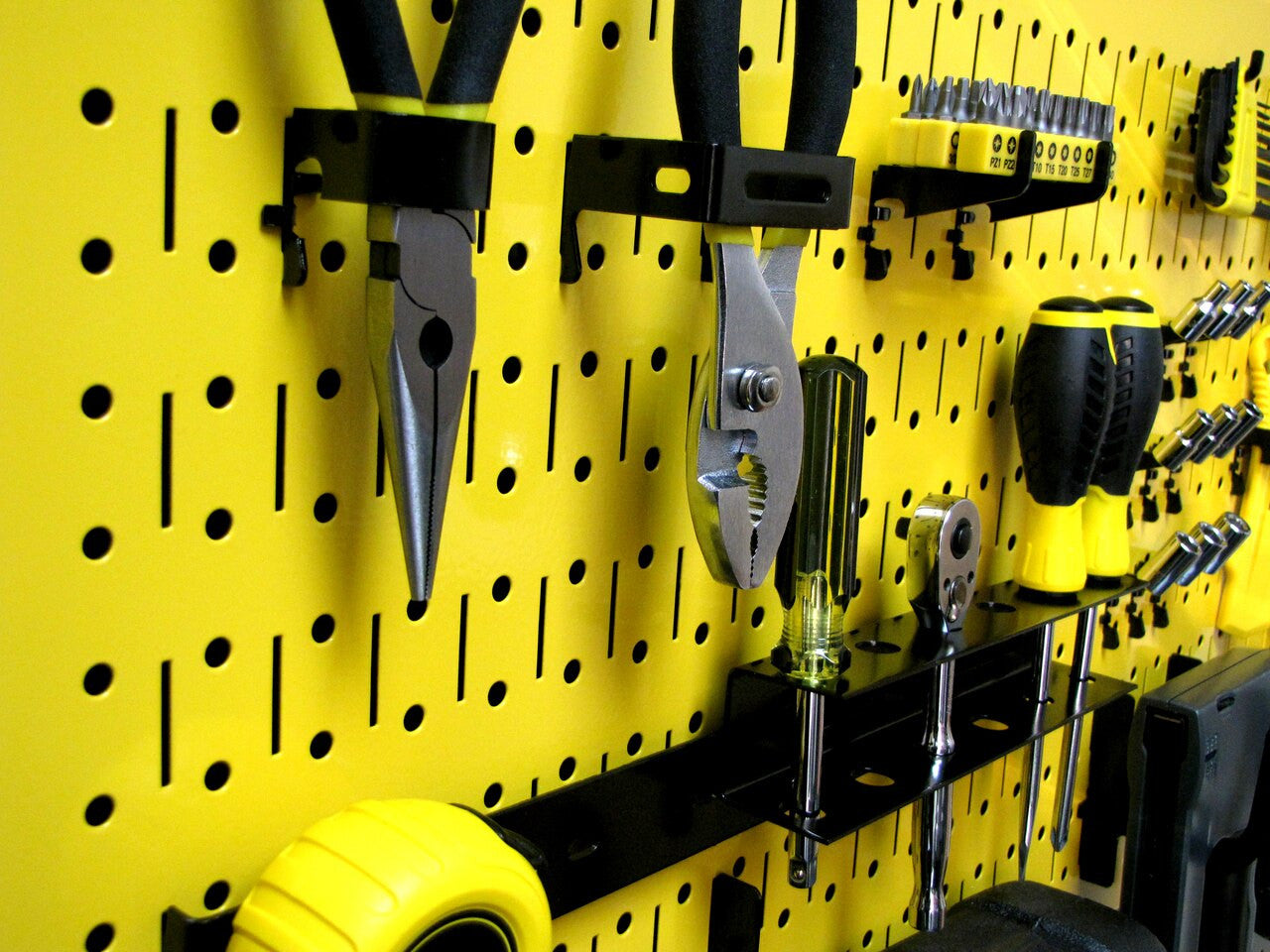 Yellow 8 x 32 in Metal Peg Board