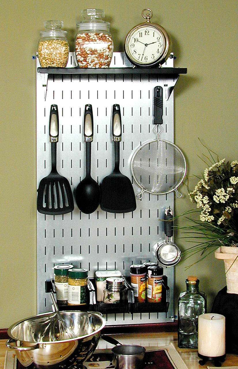 Slotted Wall Panels for Kitchen Pots Organization