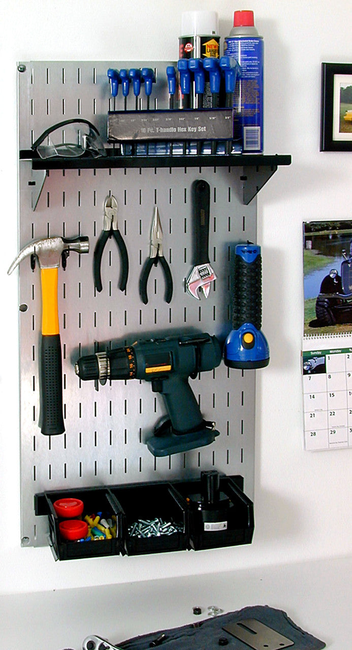 Slotted Wall Panels for Garage Tool Storage