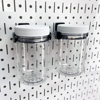 Wallwerx Pegboard Plastic Jar Storage Small Parts Organizer Container Set