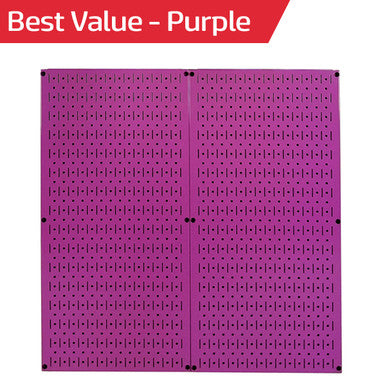 Purple Metal Pegboard Pack - Two 32in x 16in Pegboard Panels