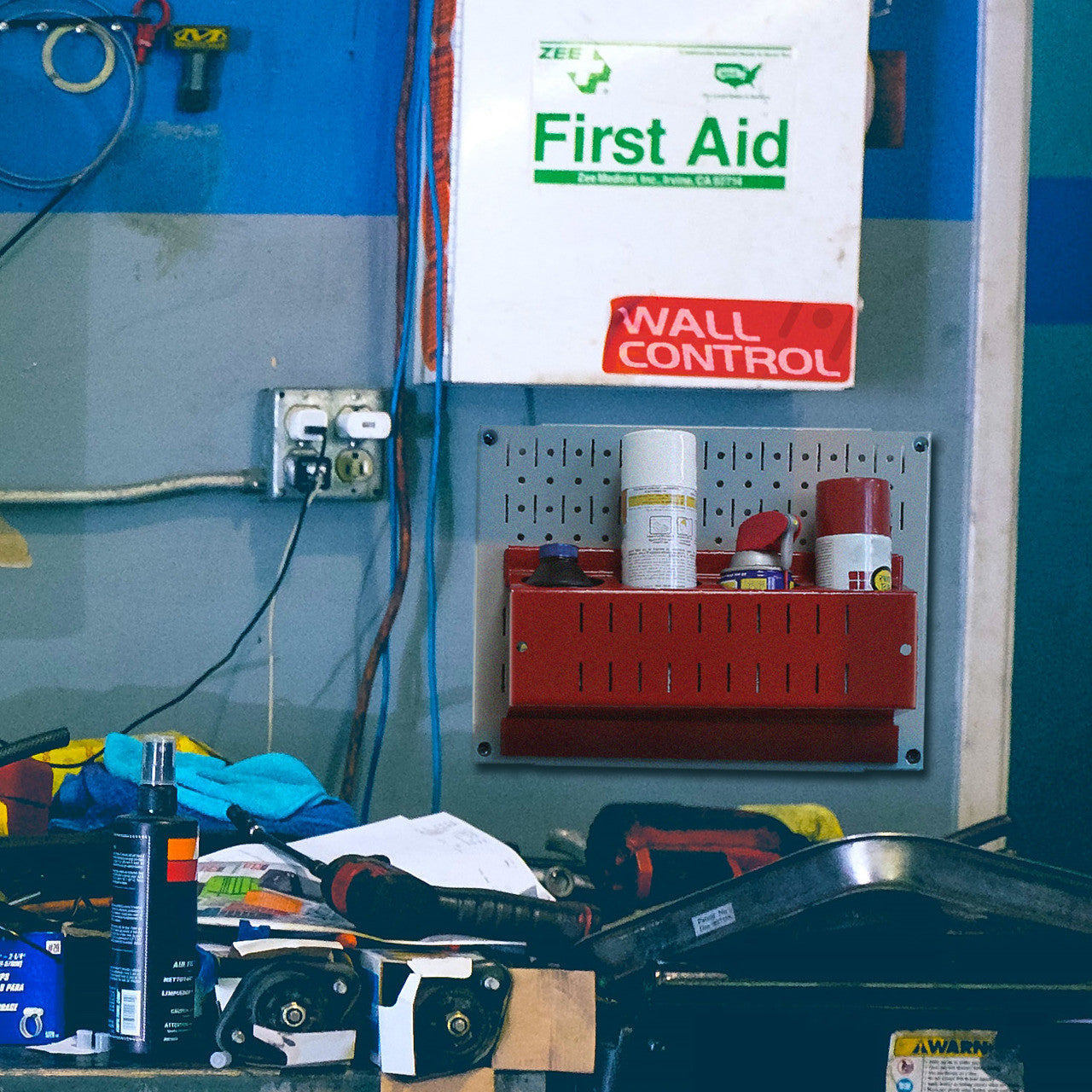 Small Metal Pegboard for Garage Tool Storage