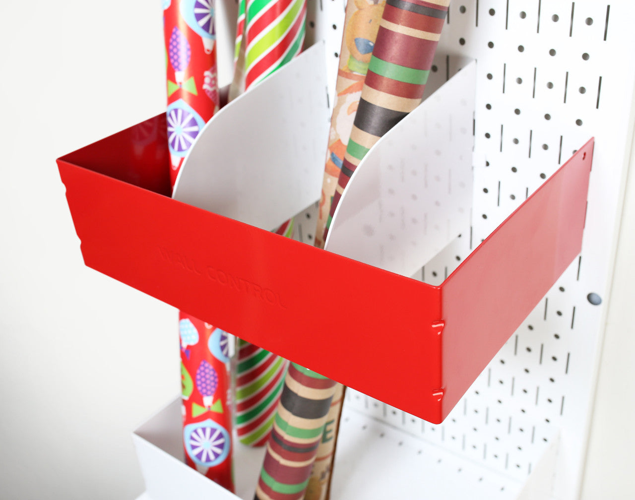 Shelf Guard with Dividers for wrapping paper