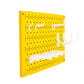 Small Yellow Steel Pegboard with Hooks and Accessories 
